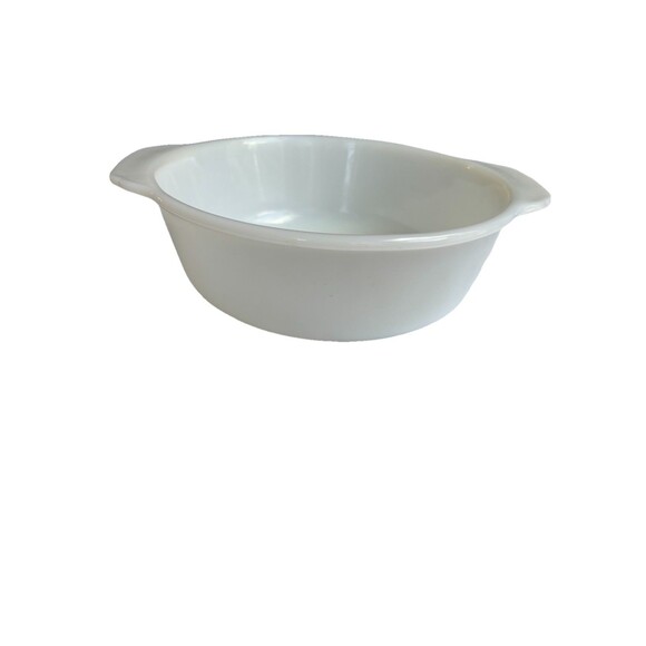 VTG Fire King Anchor Hocking Casserole Dish 1 Qt Oven Ware Rare Solid Milk Glass - Picture 1 of 5